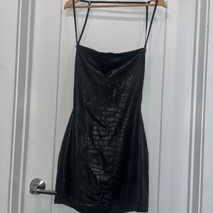 Fashion Nova Black Snakeskin Mini Dress (XL)